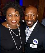Stacey Abrams (left), Charles Ford (right)