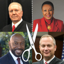 Judge G. Grant Brantley (top left), Attorney Charles Ford (bottom left), Justice Leah Ward Sears (top right), Judge Rob Leonard II (bottom right)