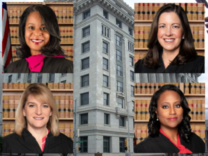 Judge Melynee Leftridge (top-left), Judge Emily Richardson (top-right), Judge Rachel Krause (bottom-left), Judge Shukura Ingram (bottom-right)
